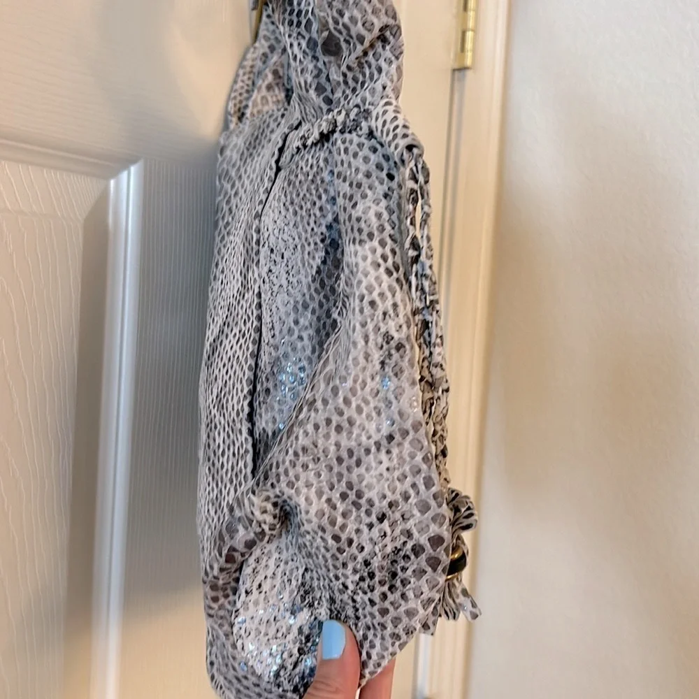 Elegant Elliott Lucca Sintra Snakeskin Pattern Leather Over The Shoulder Bag